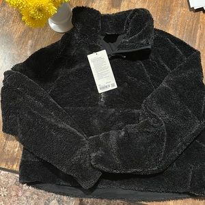 NWT Lululemon Scuba Oversized Fleece Funnel Neck - Black Sherpa M/L